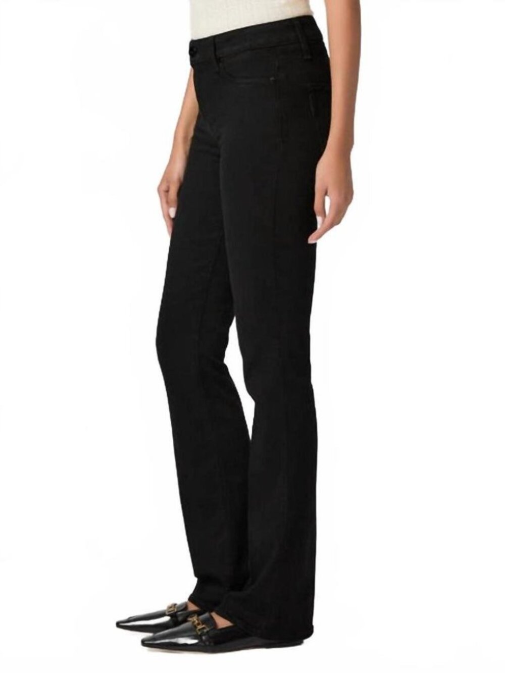 NWOT Paige High Rise Manhattan Boot Cut Stretchy Jeans In Black Shadow 30 (32"L)